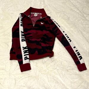 ❌SOLD❌ PINK by Victoria Secret quarter-zip camo pullover